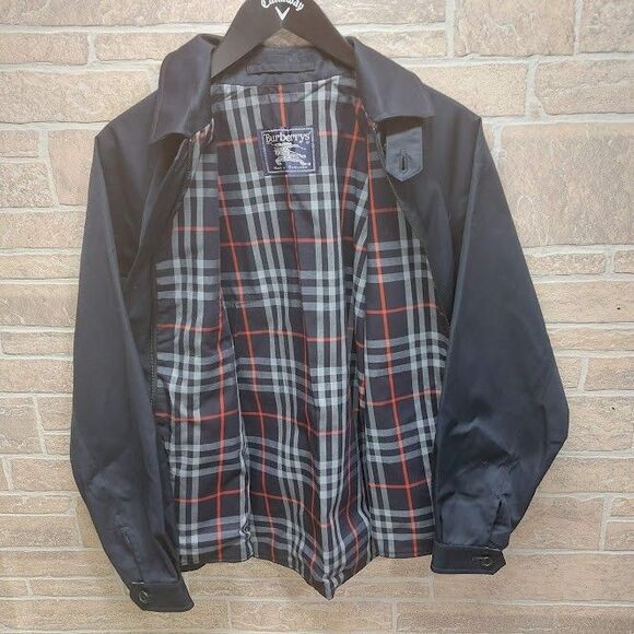 Burberrys Vintage Womens 14R Navy Harrington Jacket Nova Check Lining Excellent - Picture 11 of 16